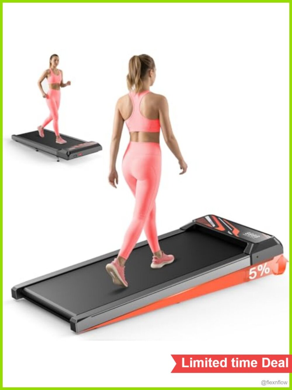 Under Desk Treadmill with Incline, Walking Pad 2 in 1, Quiet Motor